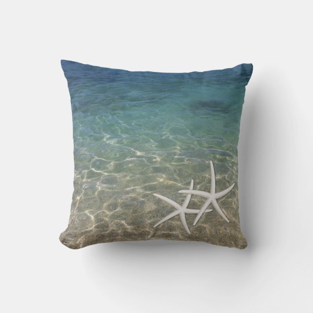 Sommer-Strand-tropische blaue OzeanStarfish Kissen (Vorderseite)