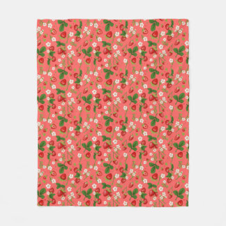 Sommer-Strawberry-Patch-Gartenmuster-Decke Fleecedecke