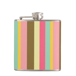 Sommer-Streifen-Farbpalette-Design Flachmann