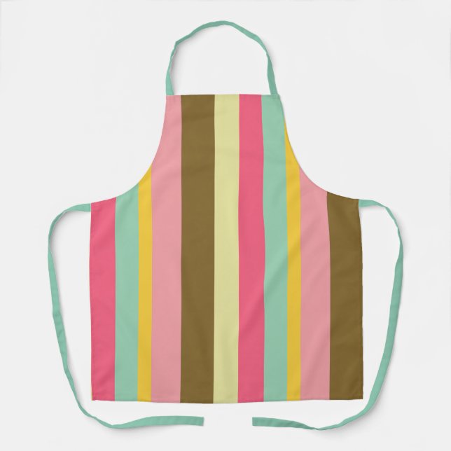 Sommer-Streifen-Farbpalette-Design Schürze (Vorderseite)