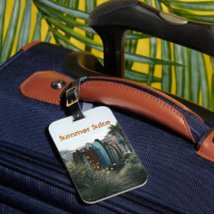 Sommer-Suite-Surfboards & Palmen Gepäckanhänger