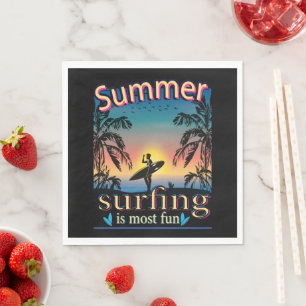 Sommer - Surfen ist die meiste Freude Napkins Serviette