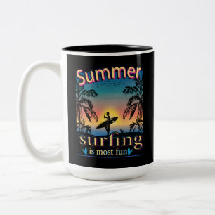 Sommer - Surfen ist die meiste Tasse für zwei Tone