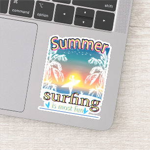 Sommer - Surfen macht Spaß Aufkleber