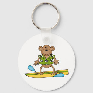 Sommer-Surfer-Affe Schlüsselanhänger