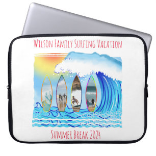 Sommer-Surfstrand-Familienurlaubsfotos Laptopschutzhülle