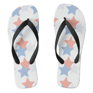 Sommer Süße Koralle Patriotisch 4. Juli Flip Flops