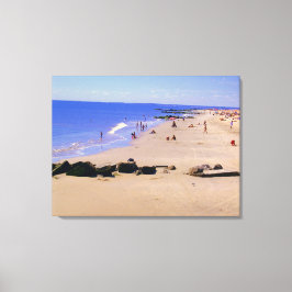 "Sommer-Tag am Strand (golden)" eingewickelt Leinwanddruck