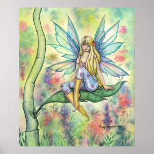 Sommer Tag Aquarell Feen Illustrationskunst Poster