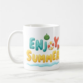 Sommer-Text-Illustration genießen Kaffeetasse