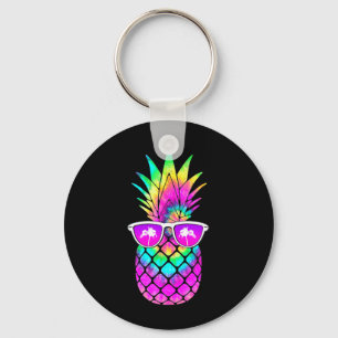 Sommer-Tie-Dye-Ananas-Sonnenbrille Tropisches Obst Schlüsselanhänger