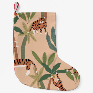 Sommer-Tiger Palmen Exotisch Kleiner Weihnachtsstrumpf