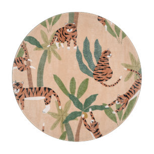 Sommer-Tiger Palmen Exotisch Schneidebrett
