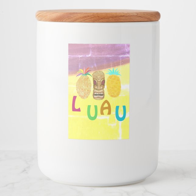 Sommer-Tiki-Ananas-Luau Lebensmitteletikett (Vorderseite)