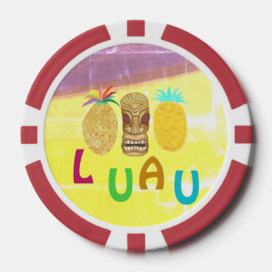 Sommer-Tiki-Ananas-Luau Pokerchips