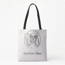 Sommer-Tropen-Cocker-Spaniel-Linienkunst-Tasche