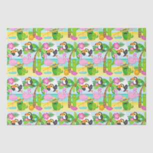 Sommer-Tropen-Tukan- und Flamingo-Muster Seidenpapier