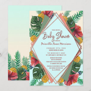 Sommer Tropische Ananas Leaf Bläschen Baby Dusche Einladung