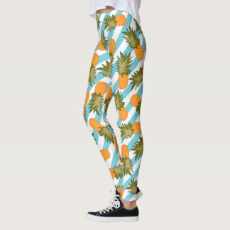 Sommer Tropische Ananas und Streifen Leggings