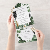 Sommer-Tropische-Blätter-Hochzeit mit RSVP