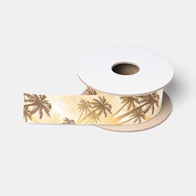 Sommer tropische Palmen Satinband (Spule)