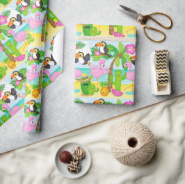 Sommer tropischen Toucan und Flamingo Muster Geschenkpapier