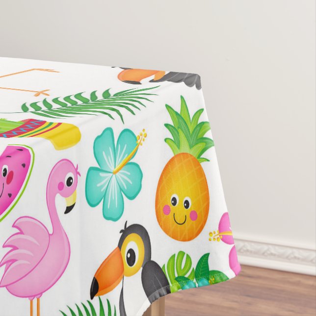 Sommer tropischen Toucan und Flamingo Muster Tischdecke (Beispiel)