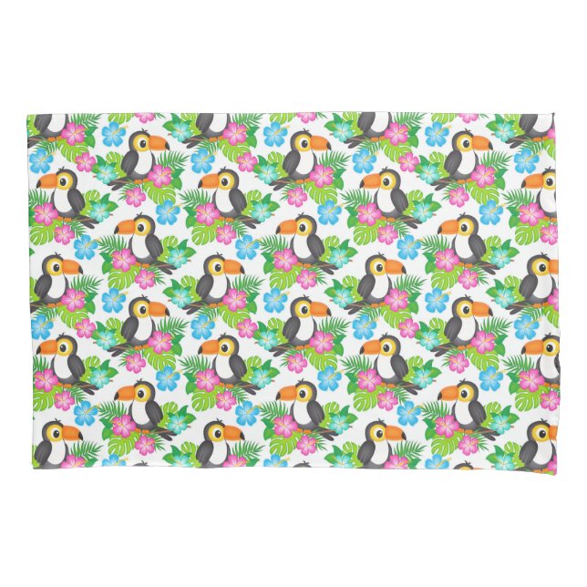 Sommer Tropischer Touch und Blumenmuster Kissenbezug (Vorderseite)