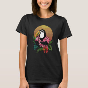 Sommer-Tukan auf Hawaii mit Hibiskus Spaß Retro-Fa T-Shirt