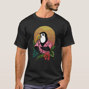 Sommer-Tukan auf Hawaii mit Hibiskus Spaß Retro-Fa T-Shirt