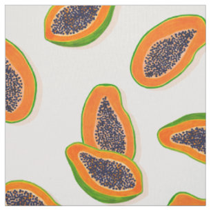 Sommer- und tropische Papaya-Fruchtmuster Stoff