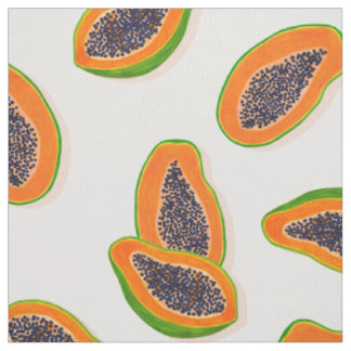 Sommer- und tropische Papaya-Fruchtmuster Stoff