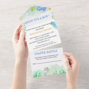 Sommer unter dem Meer Baby Shower All In One Einladung