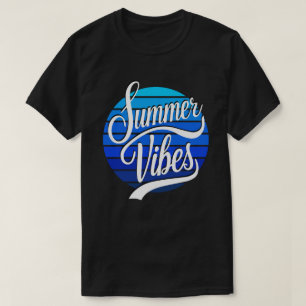Sommer-Vibes Blau Retro-Sonnenuntergang Herren T-Shirt