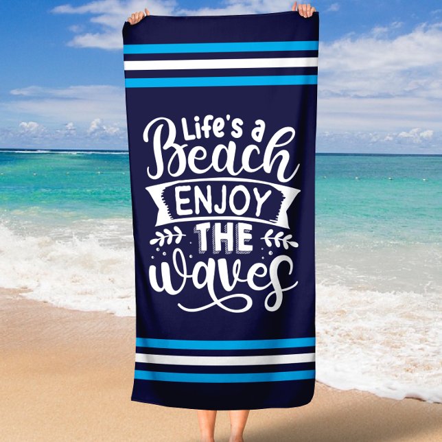 Sommer Vibes Boho Retro Sommer Genießen Sie die We Strandtuch (Summer Life's a Beach Enjoy the Waves Beach Towel)