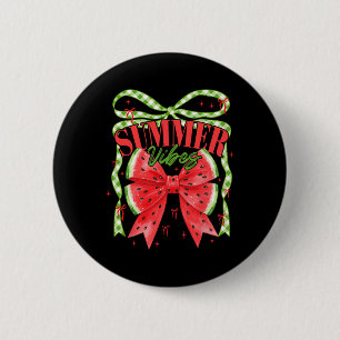 Sommer-Vibes Coquette Bogen Wassermelone Strand-Tr Button