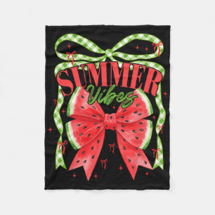 Sommer-Vibes Coquette Bogen Wassermelone Strand-Tr Fleecedecke