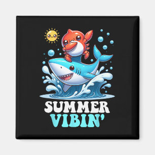 Sommer-Vibes Dabbing-Krabbe-Surfen-Hai-Sonne-Cute  Magnet