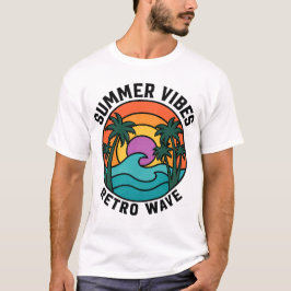 Sommer-Vibes Retro-Welle Sonnenuntergang Palmen T- T-Shirt