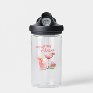 Sommer-Vibes Rosa Cocktail-Wasserfarben-Kunst Trinkflasche