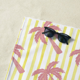 Sommer-Vibes Rosa Palmen Strandtuch
