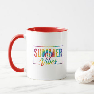 SOMMER-Vibes Tie-Dye-Regenbogen-Kaffeetasse Bold Tasse