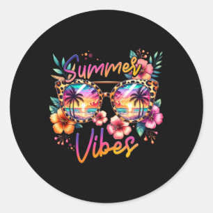 Sommer-Vibes Urlaub Vintage Sommer Familienreise Runder Aufkleber