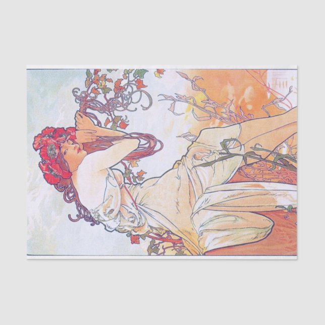 Sommer (vier Jahreszeiten), Alphonse Mucha Seidenpapier (Vorderseite)