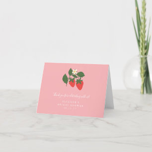 Sommer Vintage Rosa Erdbeere Süße Hochzeitsfeier Dankeskarte