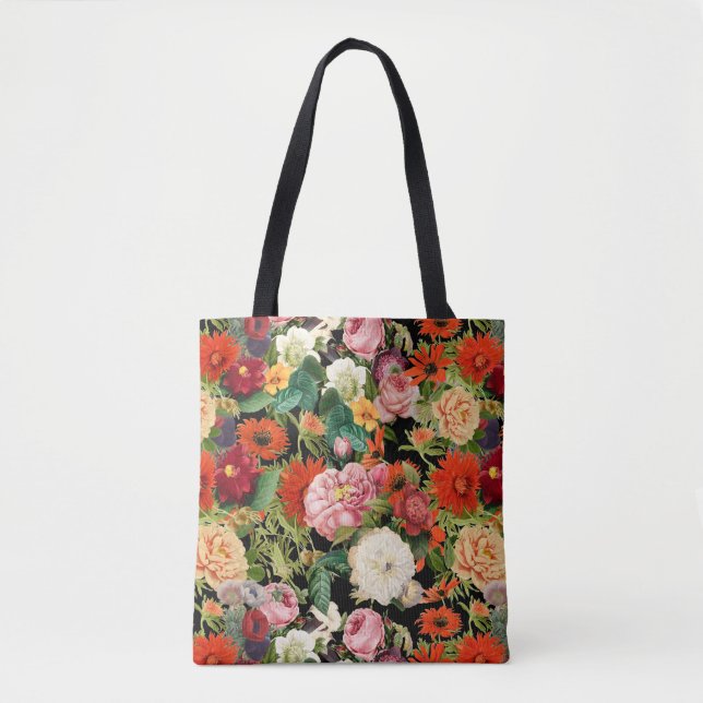 Sommer Vintager Garten glückliche Blume Muster Tasche (Vorderseite)