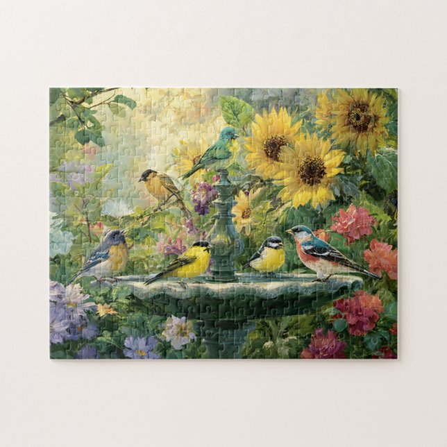 Sommer-Vogelbad-Garten (Horizontal)