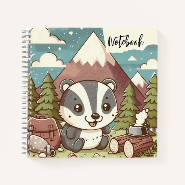Sommer-Wanderwege - Süße Badge im Pine Notizbuch (Vorderseite)