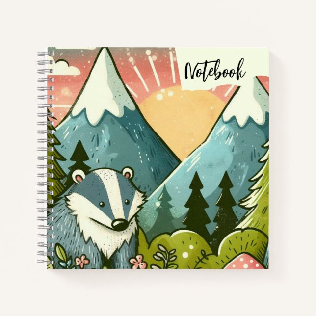 Sommer-Wanderwege - Süße Badge im Pine Notizbuch (Vorderseite)