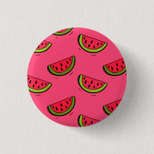 Sommer-Wassermelone auf rosa Muster Button